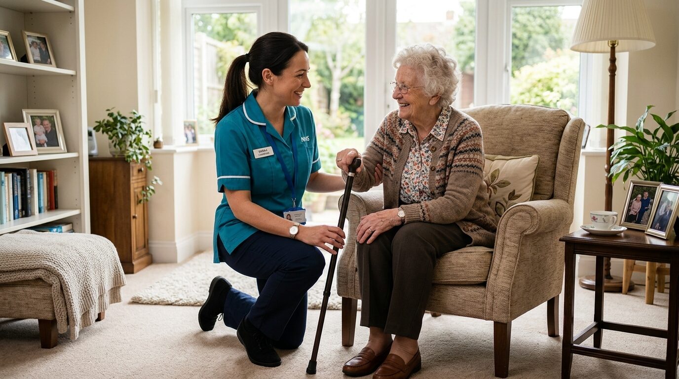 COMMAX Healthcare compassionate carer assisting client at home